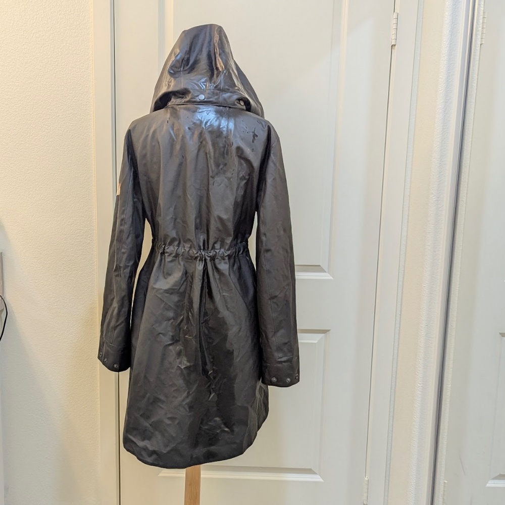 NWOT - ODD MOLLY Black A-Line Raincoat Slicker Jacket Hood - Size 2 / Medium - Picture 11 of 16